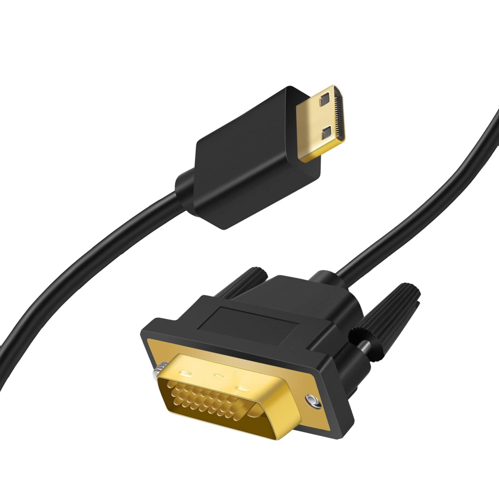 Twozoh Mini Hdmi To Dvi Cable 6.6Ft, Hdmi Mini(C) To 24+1Pin Dvi Cable Support 1080P 720P