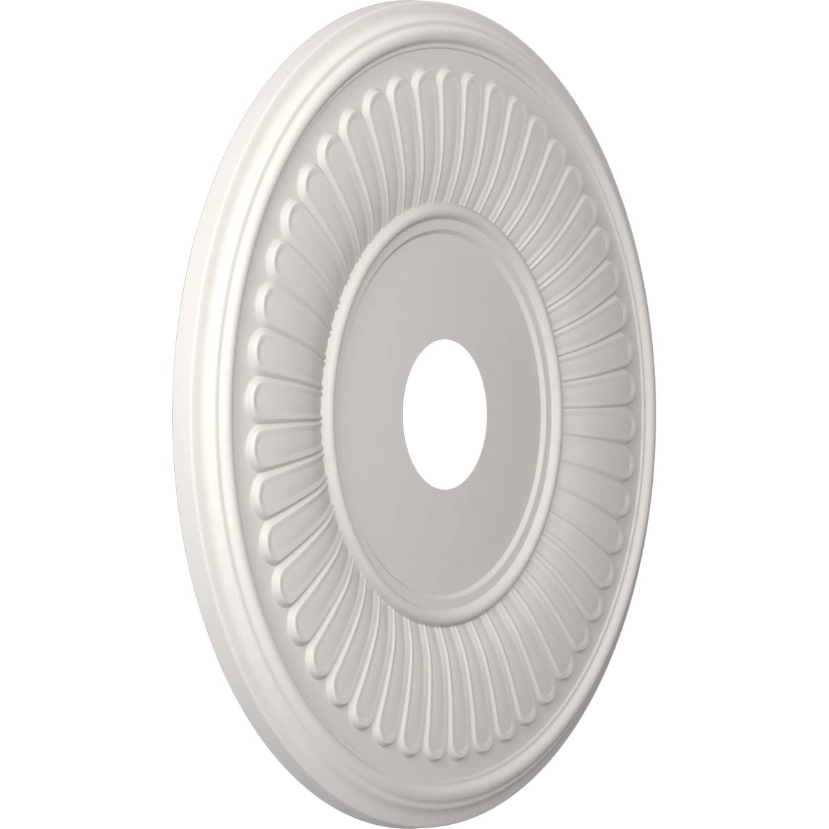 Ekena Millwork Cmp19Begbw Berkshire Thermoformed Pvc Ceiling Medallion (Fits Canopies Up To 8 3/8), 19Od X 3 1/2Id X 1P, Ultraco