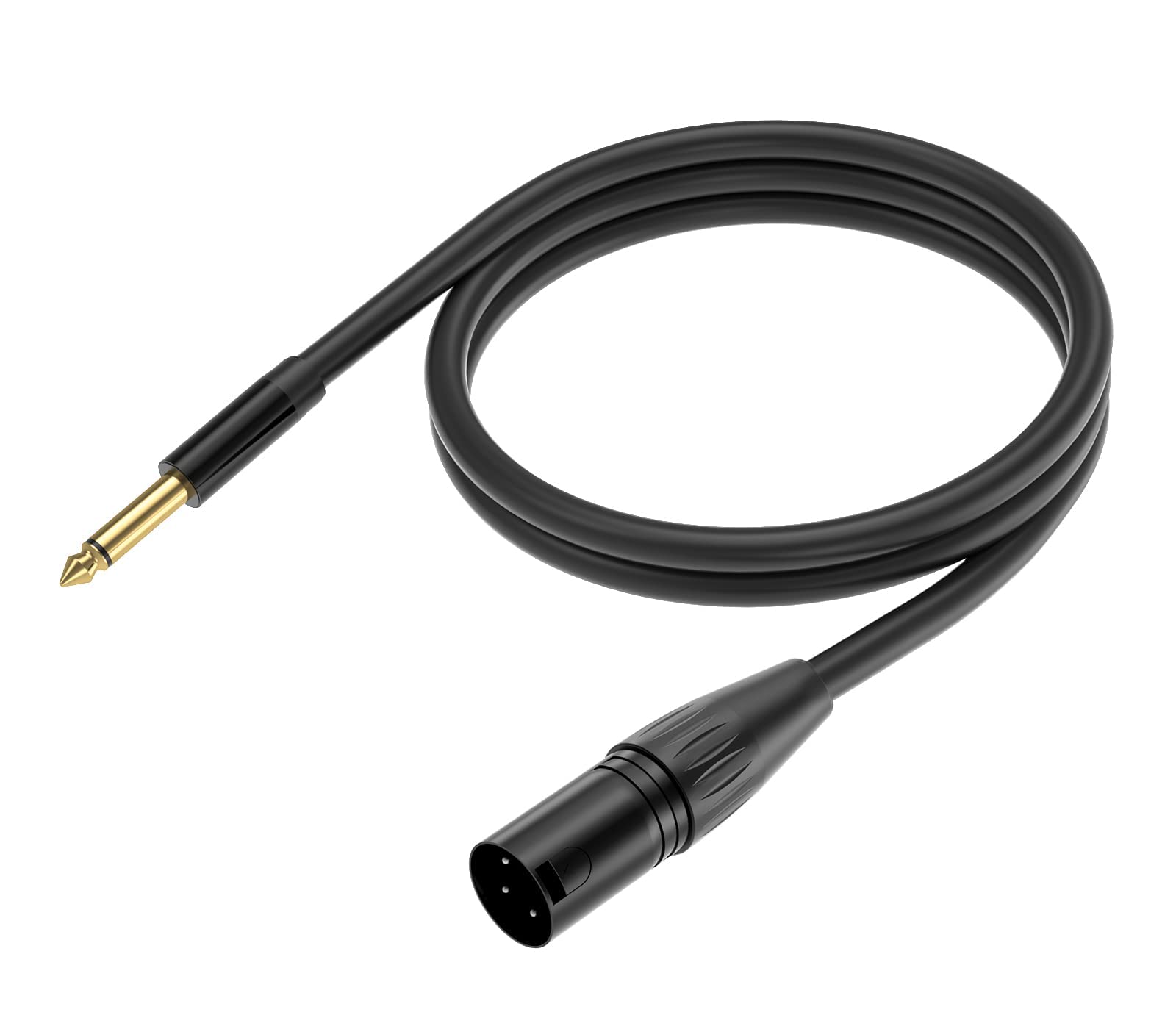 Yinker 1/4 Inch Ts To Xlr Male Cable, 6.35Mm To 3 Pin Male Microphone Cable Unbalanced Mic Cord   5Ft/1.5M 2Pack