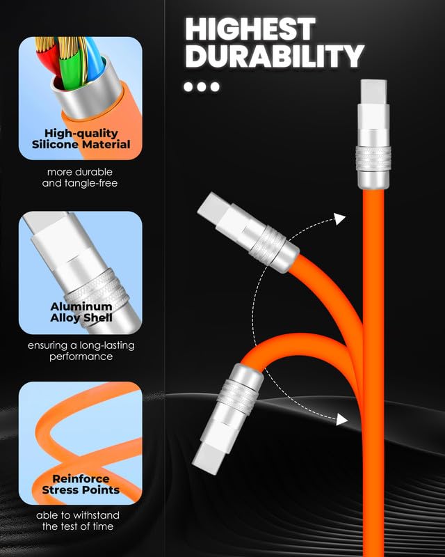 Gentsstride Cute Chubby   Power Bank Friendly Cable Short Usb Charging Cable Thick Silicone Charge Cord Phones Tablets Usb C To