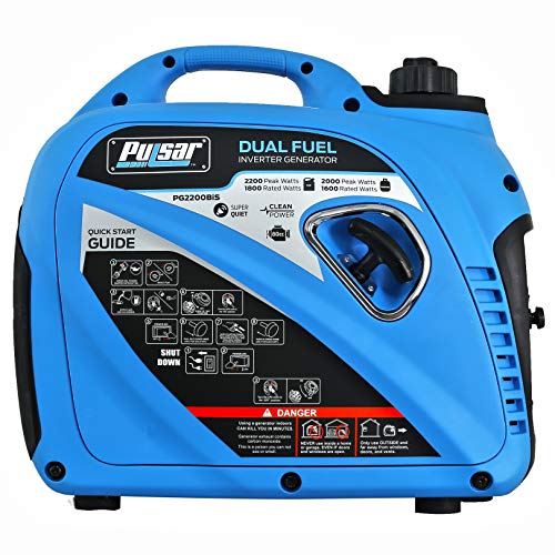 Pulsar 2,200W Portable Dual Fuel Quiet Inverter Generator With Usb Outlet & Parallel Capability, Carb Compliant, Pg2200Bis