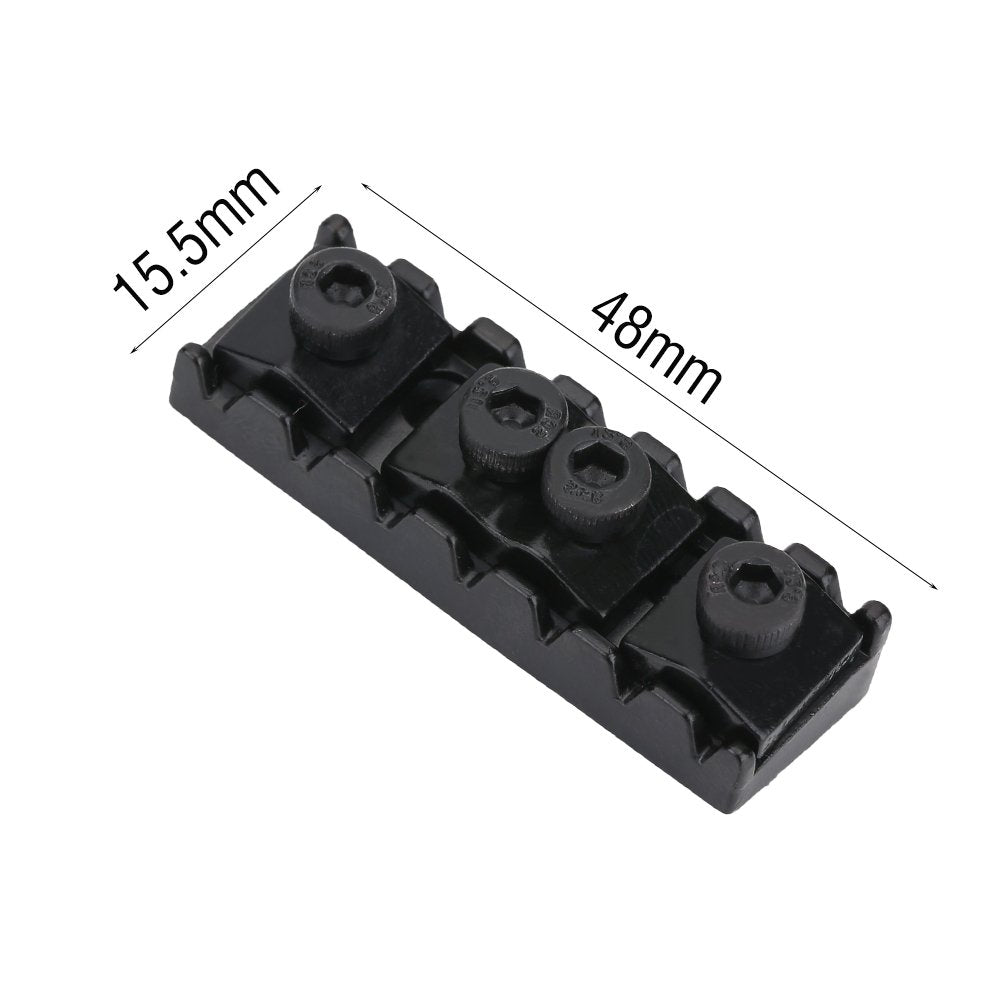 2Pcs Electric Guitar Locking Nut Black String Locking Nut With Mounting Screws For Tremolo Bridge 7 Strings Electric Guitar Inst