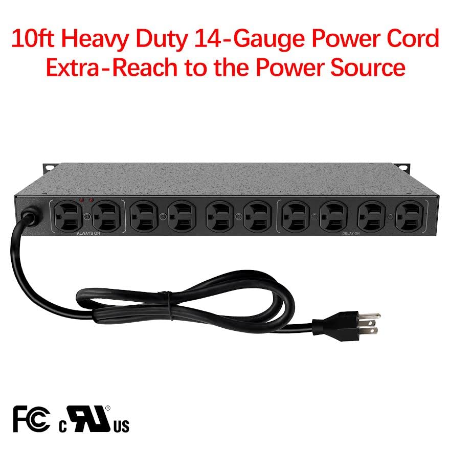 Clear Power 11 Outlet 2160J Rackmount Surge Protector Pdu W/Led Lights & 10Ft Cord, Cppdu511