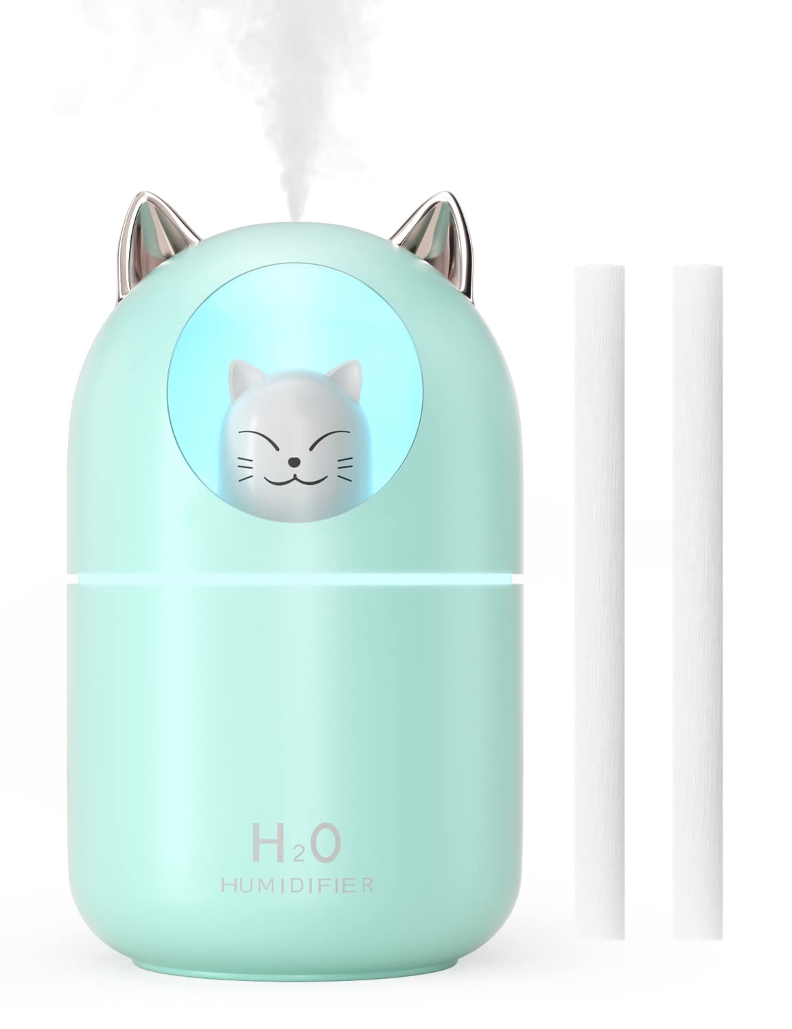 Norhom Cool Mist Humidifier, 300Ml Humidifiers With Night Light, 20Db Quiet Humidifiers For Bedroom , Waterless Auto Off Air Hum