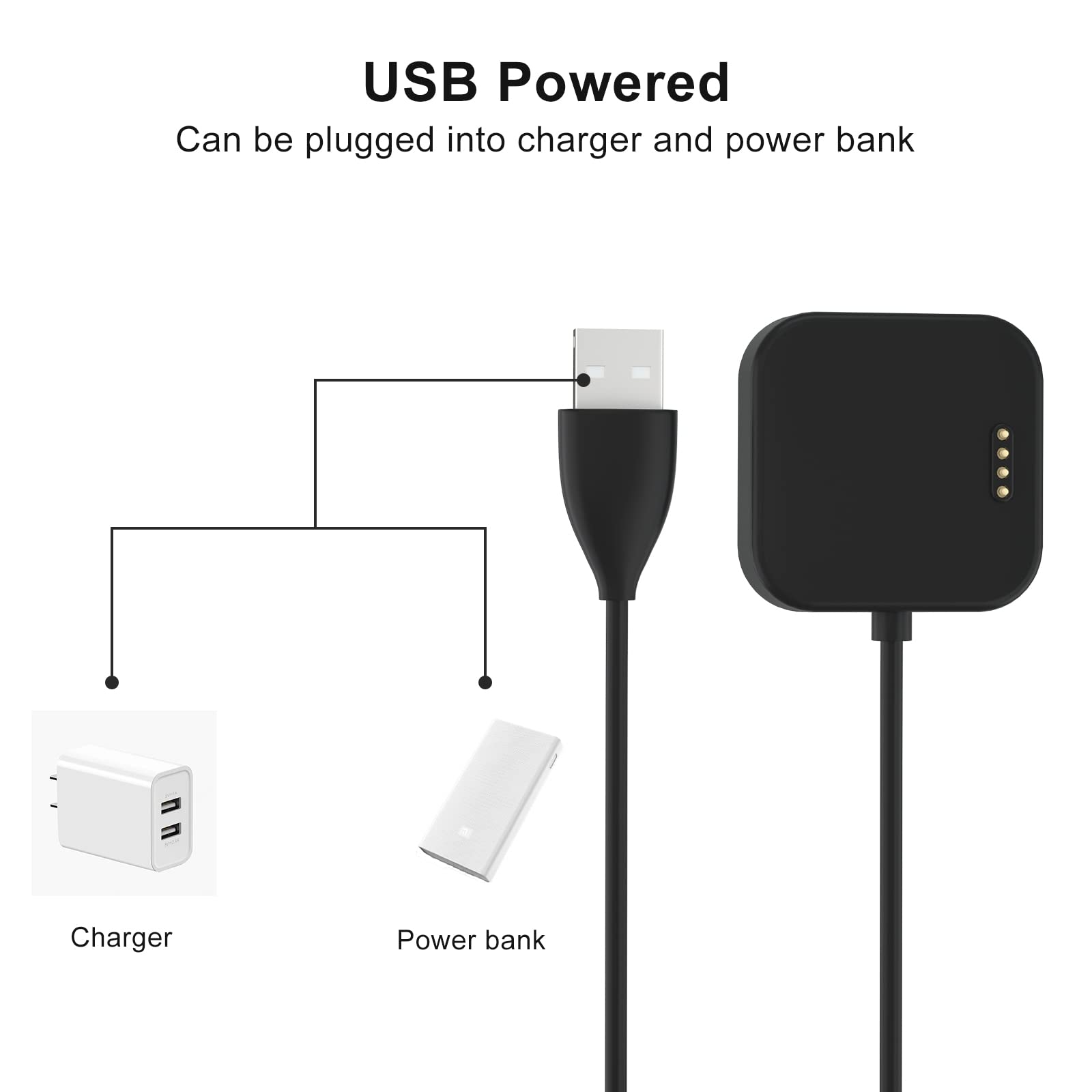 Blackpro Compatible With T Mobile Syncup Kids Watch Charger, 3.3Ft Usb Charging Cable (Black)