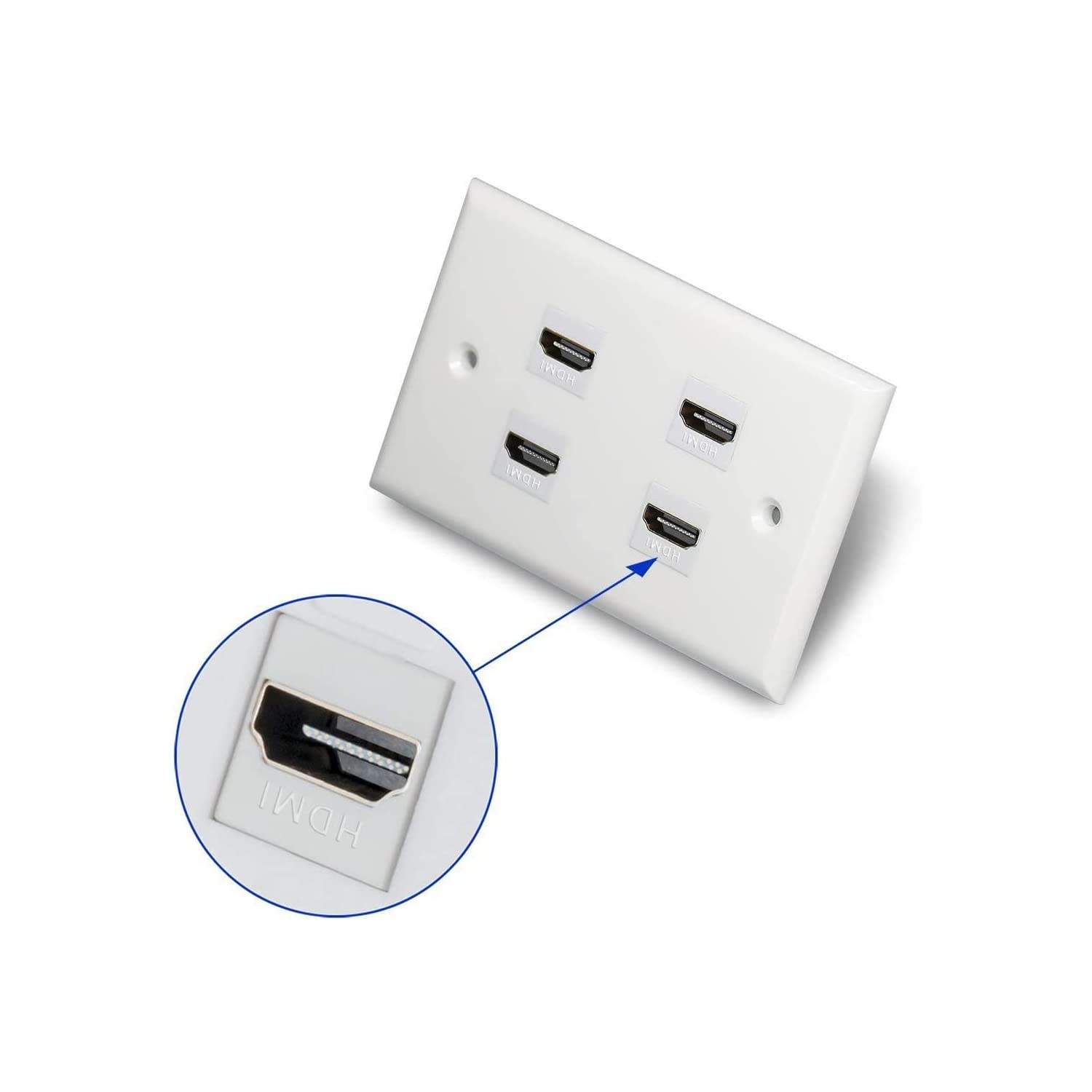 Victek 5 Pack Hdmi Keystone 4K Female To Female Coupler No Delay Snap In For Wall Plate   White