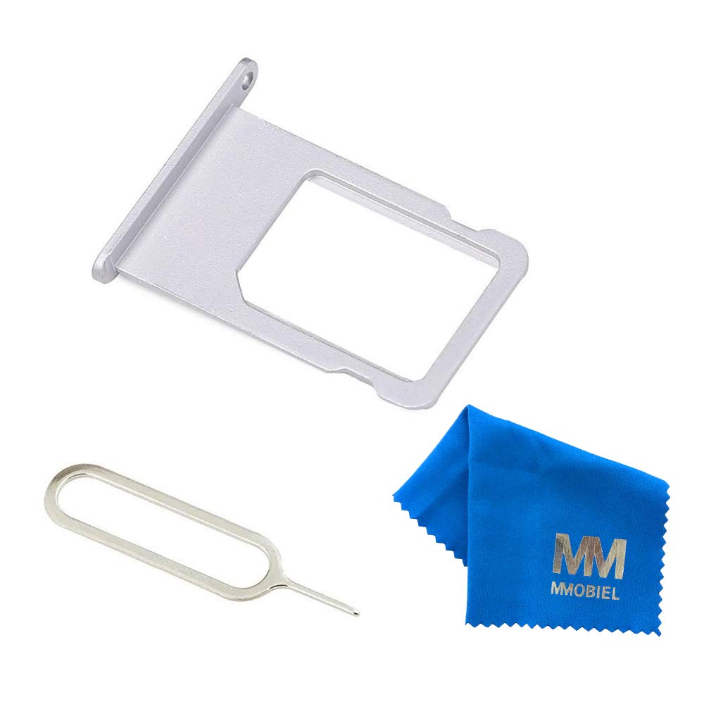 Mmobiel Sim Card Slot Tray Holder Replacement Compatible With Iphone 6 2014   Incl. Sim Pin   Silver