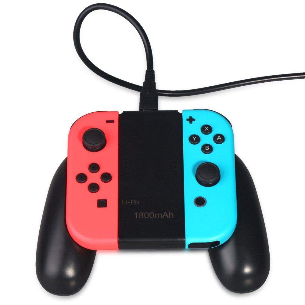 OSTENT 1800mAh Rechargeable Charging Grip Dock with Indicator Light for Nintendo Switch Joy-Con