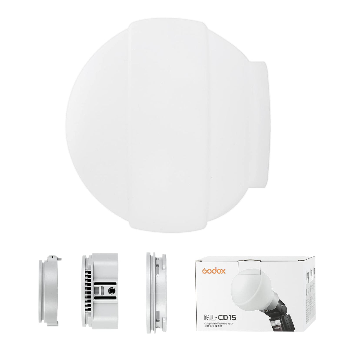 Godox Ml Cd15 Diffusion Dome For Godox V1 V1Pro Ad100Pro Ad200Pro V860Iii V860Ii V850Ii Tt685Ii Tt685 Tt600 Tt560Ii Tt520Ii Tt66