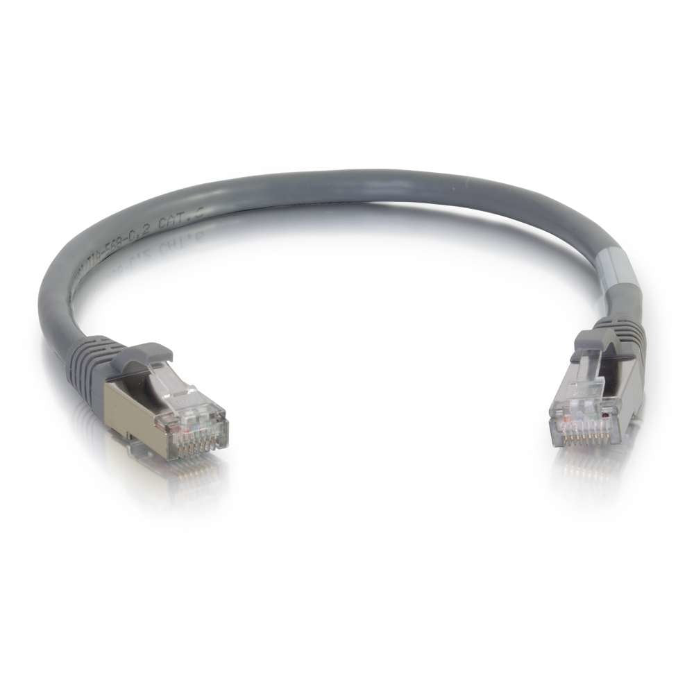 C2G 00971 Cat6A Cable   Snagless Shielded Ethernet Network Patch Cable, Gray (6 Inches)
