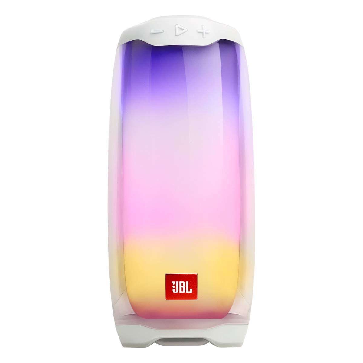 JBL Pulse 4 - Portable Bluetooth Speaker with 360 degrees LED lights, powerful sound and deep bass, IPX7 waterproof, 12 hours of playtime, JBL PartyBoost for multiple speaker pairing (White)
