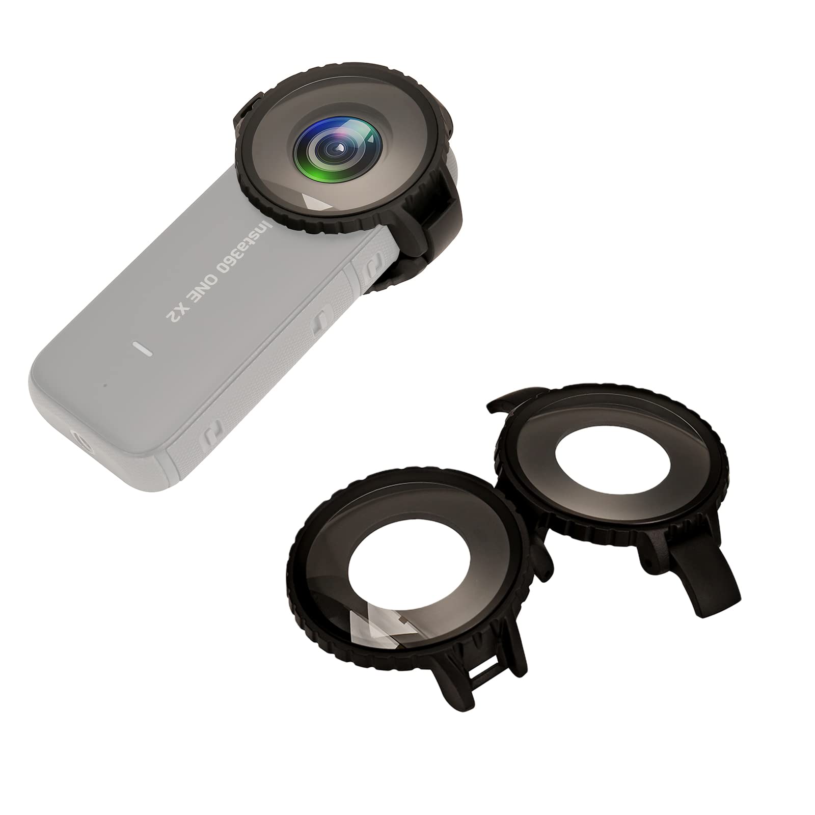 Birgipar For Insta360 One X2 Camera Lens Protective Cover Lens Guards Waterproof(10M) Set