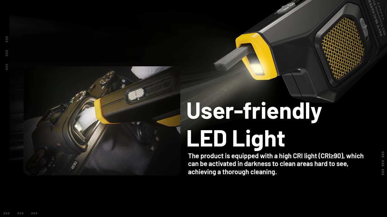 Nitecore Blowerbaby Bb2 Usb-C Rechargeable Electronic Air Duster Blower For Camera, Keyboard, Laptop Cleaning With Lumentac Cabl