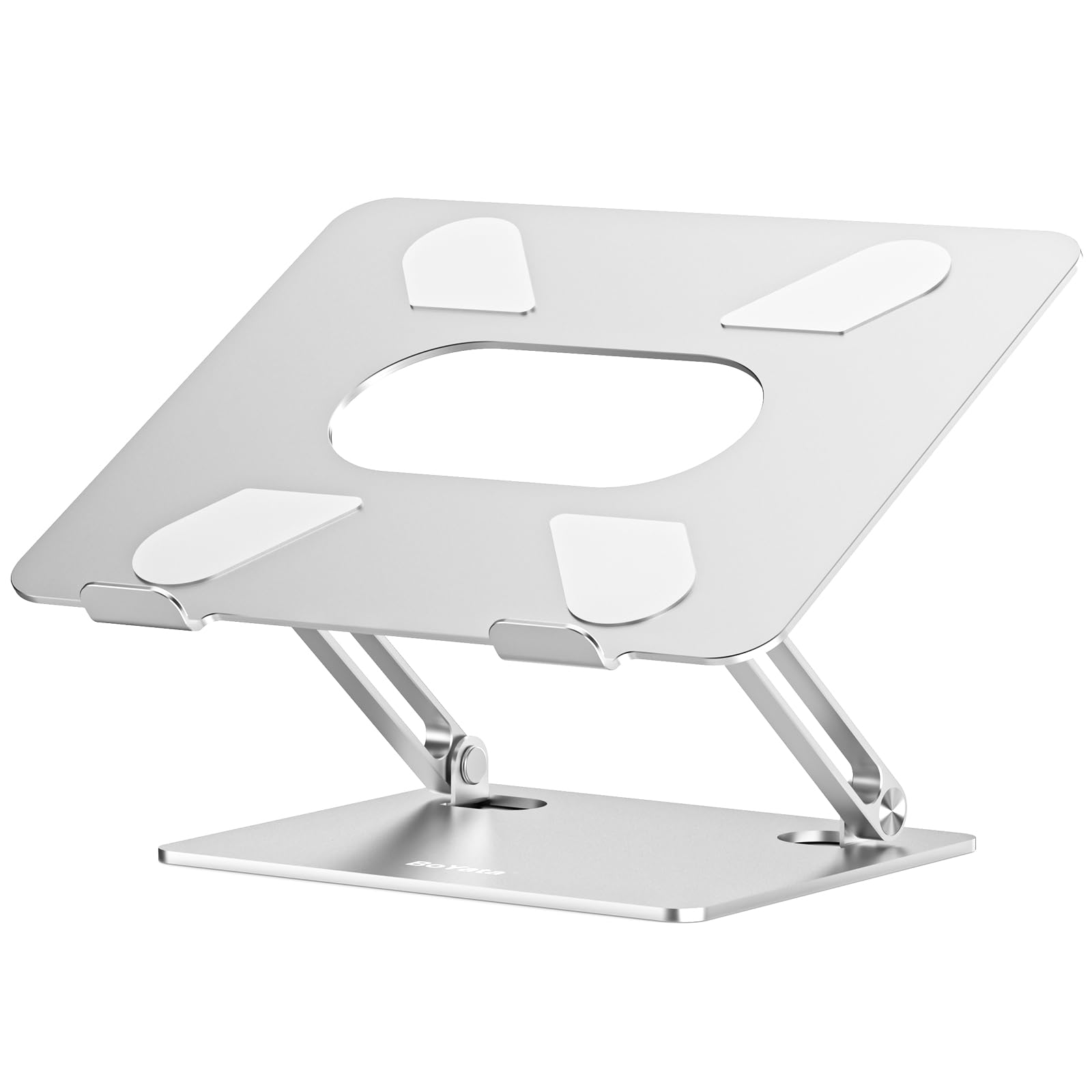 Boyata Laptop Stand, Laptop Holder, Multi Angle Stand With Heat Vent, Adjustable Notebook Stand For Laptop Up To 17 Inches, Compatible For Macbook Pro/Air, Surface Laptop, And So On (Silver)