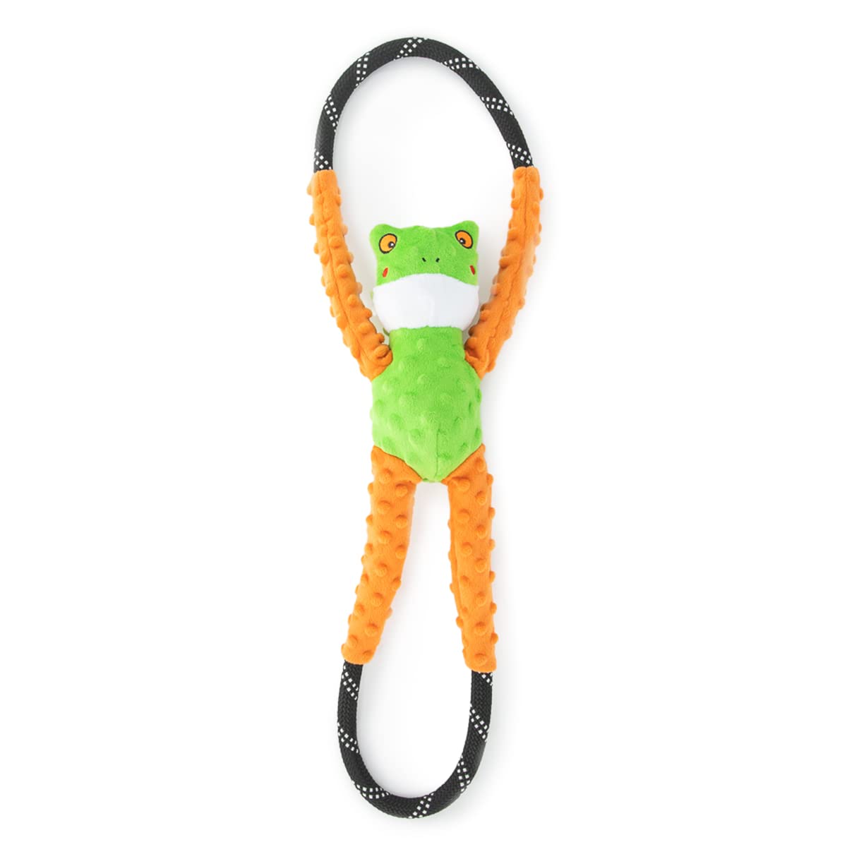 Zippypaws   Ropetugz, Squeaky And Plush Rope Tug Dog Toy   Tree Frog