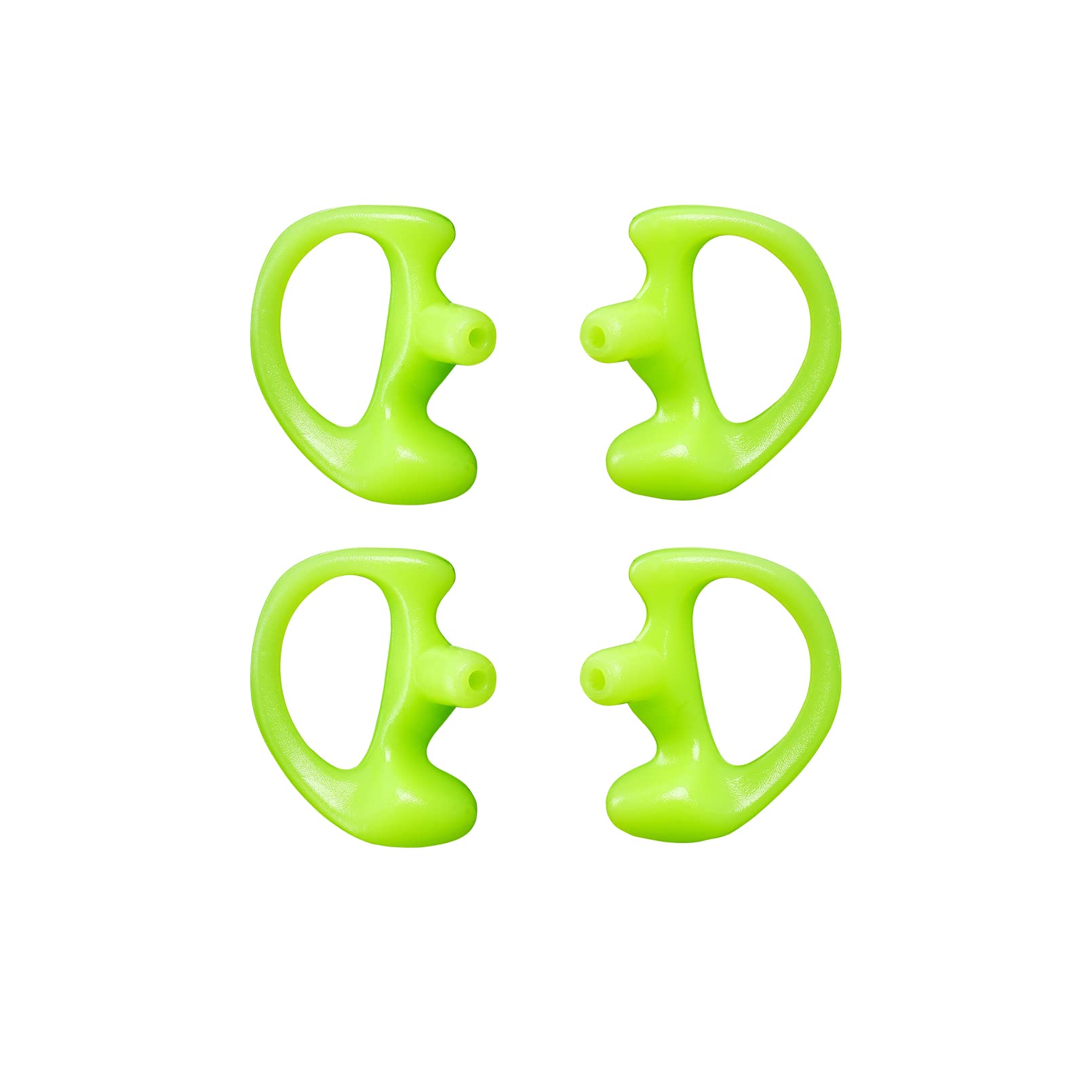 Yolipar Replacement Soft Silicone Eardud Earmold For Walkie Talkie Audio Kit Air Acoustic Tube Earpiece Headset (Green, Small(2