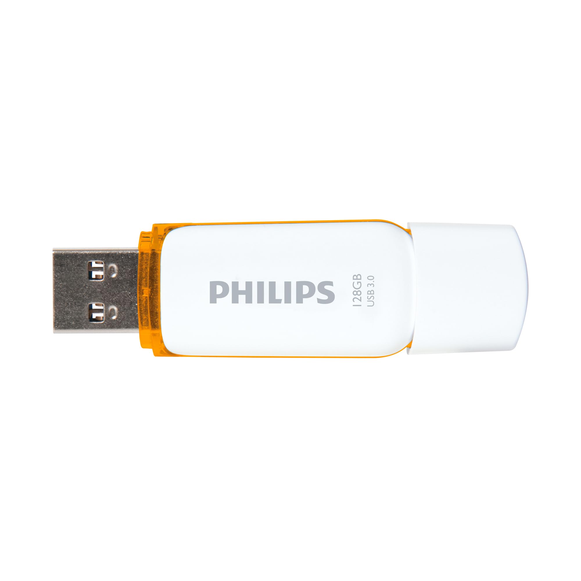 Philips High Speed 128 Gb Flash Drive, Snow Edition Usb 3.0   White/Orange, 100Mb/S