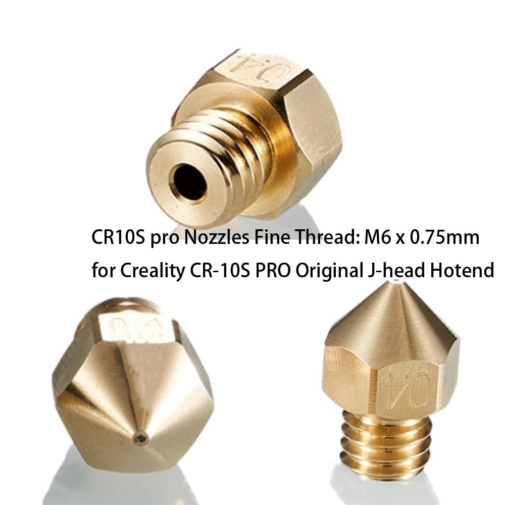 12Pcs Cr 10S Pro Nozzles 0.4Mm, M6 Cr 10S Pro 3D Printer Nozzles,Cr 10S Pro Hotend Extruder Nozzles 0.4Mm Only Compatible For Cr