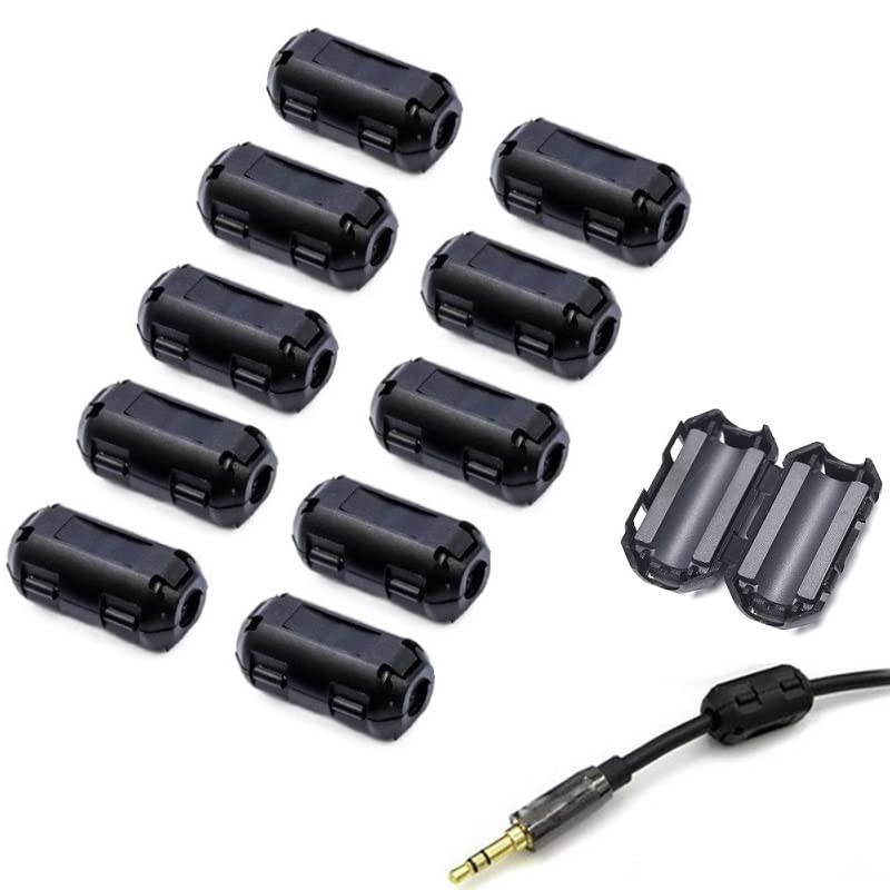 Clip On Noise Filter,Vskey[10Pcs 5Mm] Anti Interference High Frequency Ferrite Core Choke Cable Clip For Home Audio System,Tvs,S