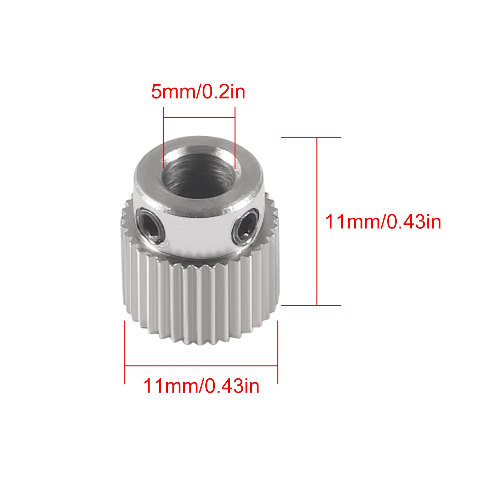 Aokin Stainless Steel Extruder Wheel Gear 36 Teeth Drive Gear 3D Printer Parts For Creality Ender 3, Ender 3 Pro, Ender 3 V2, En