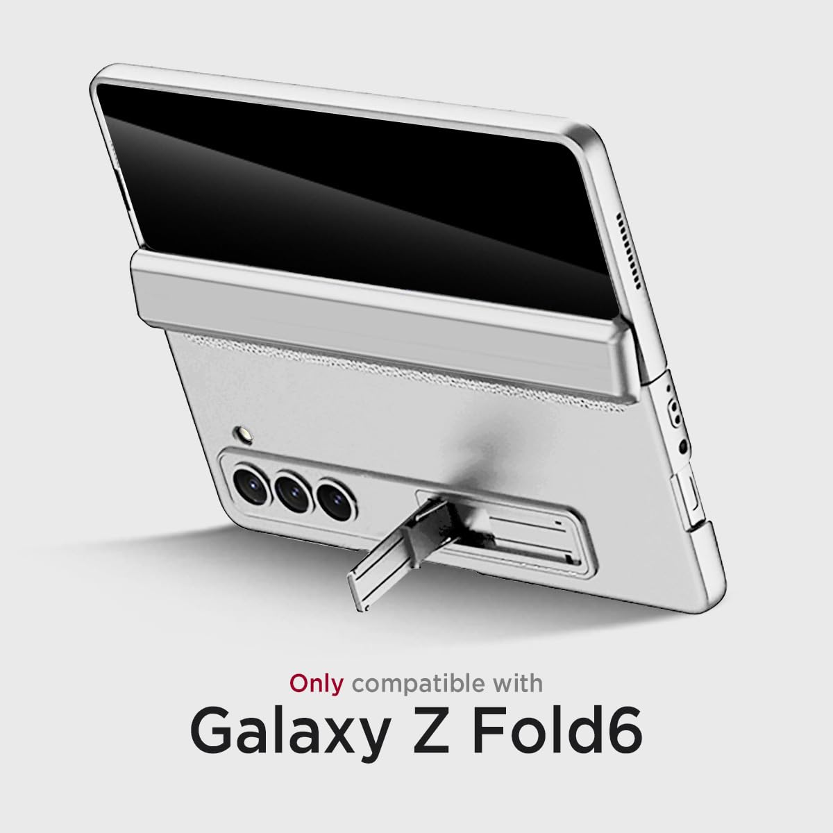 Miimall For Z Fold 6 Case With Privacy Screen Protector, [Military Grade Drop Protection] Built In Adjustable Kickstand & Magnet