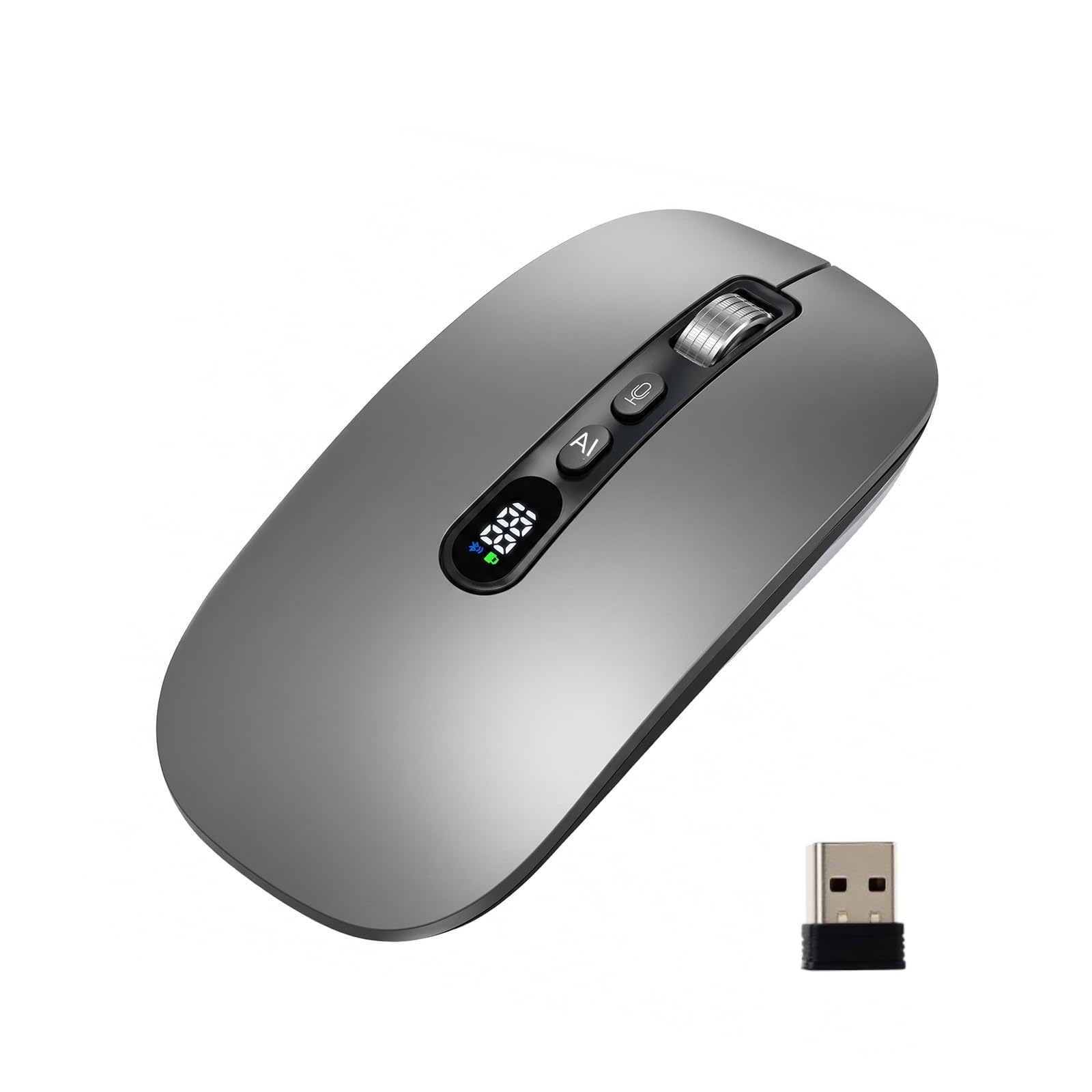 GAMINJA Ai Mouse with Voice Typing & ChatGPT Assistant,Smart Mouse Multi Language Voice to Text Recorder Ergonomic Silent Wirele