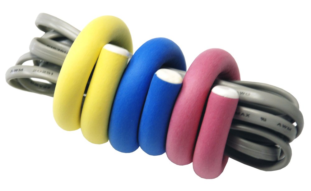 Ut Wire 5 Inch Flexi Ties , Yellow/Pink/Blue