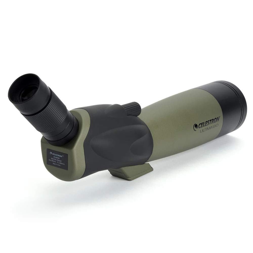 Celestron   Ultima 80 Angled Spotting Scope   20 60X Zoom Eyepiece   Multi Coated Optics For Bird Watching, Wildlife, Scenery An
