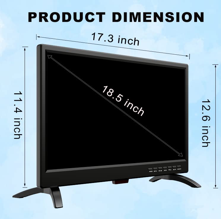 Feihe 19 Inch Flat Screen Tv Built In Digital Atsc Tuners, 1080P Led Tv With Hdmi Vga Av Usb Port For Kitchen, Bedroom, Rv, Cara