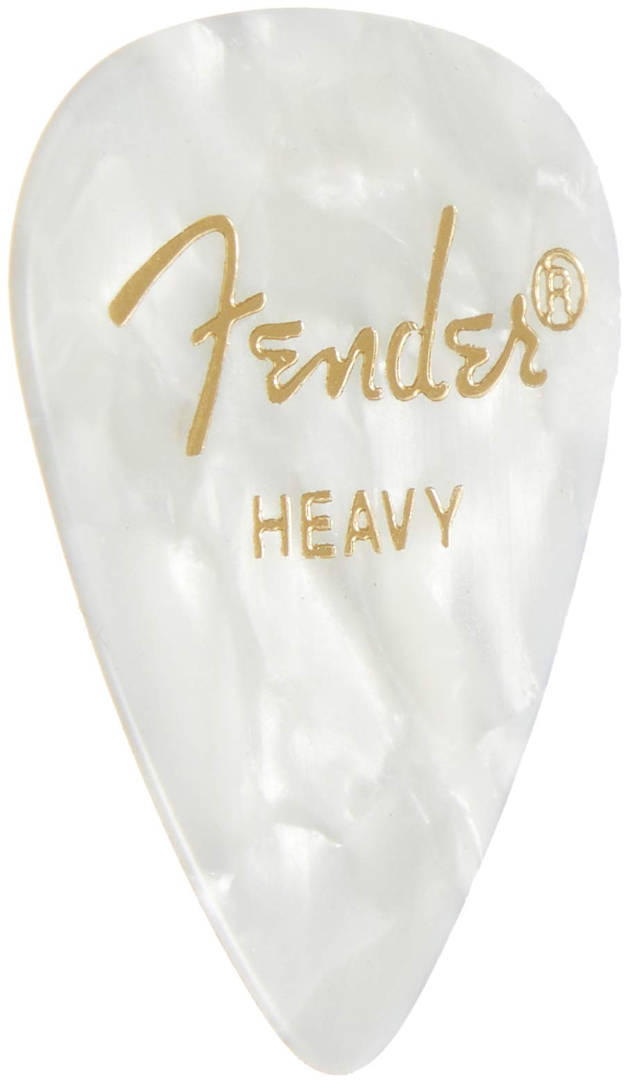 Fender Premium Celluloid Guitar Picks 351 Shape, White Moto, Heavy, 144 Pack
