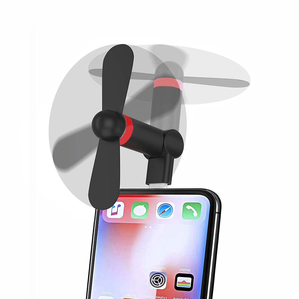 Wuedozue Portable Mini Fan [180 Rotating] Small Cool Cooler Cell Phone Fan Compatible With Iphone 14/14 Pro Max/13/13 Pro Max/12/11/12 Pro/Xs/Max/X/Ipod And Other Devices