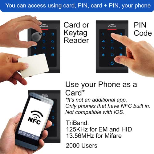 Visionis Fpc 5323 One Door Access Control In Swinging Door 300Lbs Maglock + Vis 3002 Indoor Use Only Keypad/Reader Standalone Wi