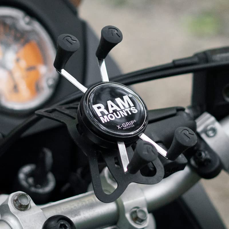 Ram Mounts X-Grip Small Phone Mount With Handlebar U-Bolt Base Ram-B-149Z-A-Un7U With Short Arm For Motorcycle, Atv/Utv, Bike