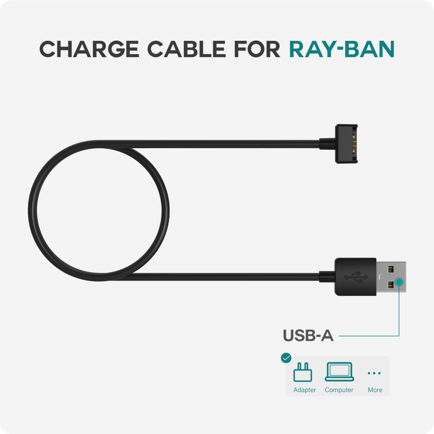 Tusita Charger Cable Compatible With Ray Ban Stories Smart Glasses   1M