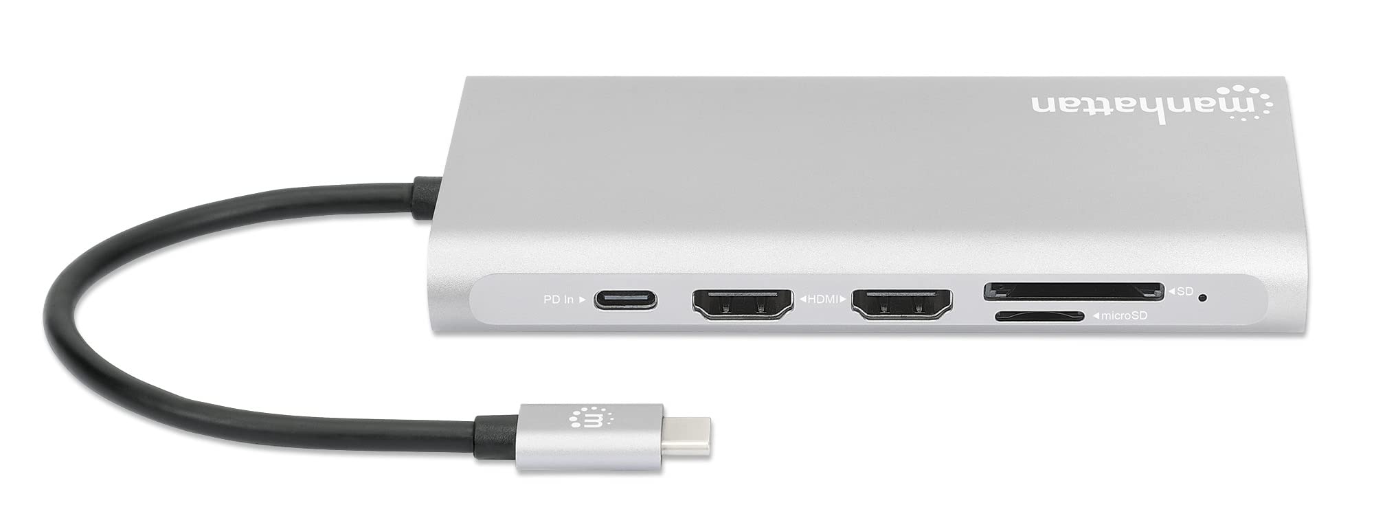 Manhattan Usb-C Pd 12-In-1 Docking Station With Mst For Three Hdmi Monitors