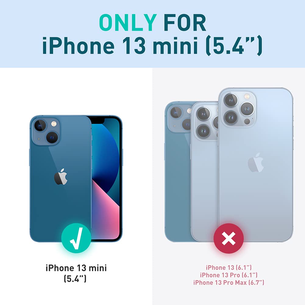 I-Blason Ares Series For Iphone 13 Mini 5G 5.4 Inch (2021 Release), Rugged Clear Bumper Case With Built-In Screen Protector (Bla