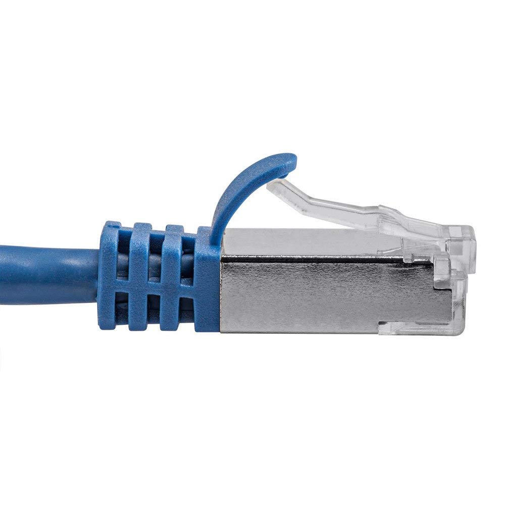 Buhbo 1 Ft Cat7 Shielded Rj45 Ethernet Network Snagless Cable 10Gbps 600 Mhz (10-Pack) Blue