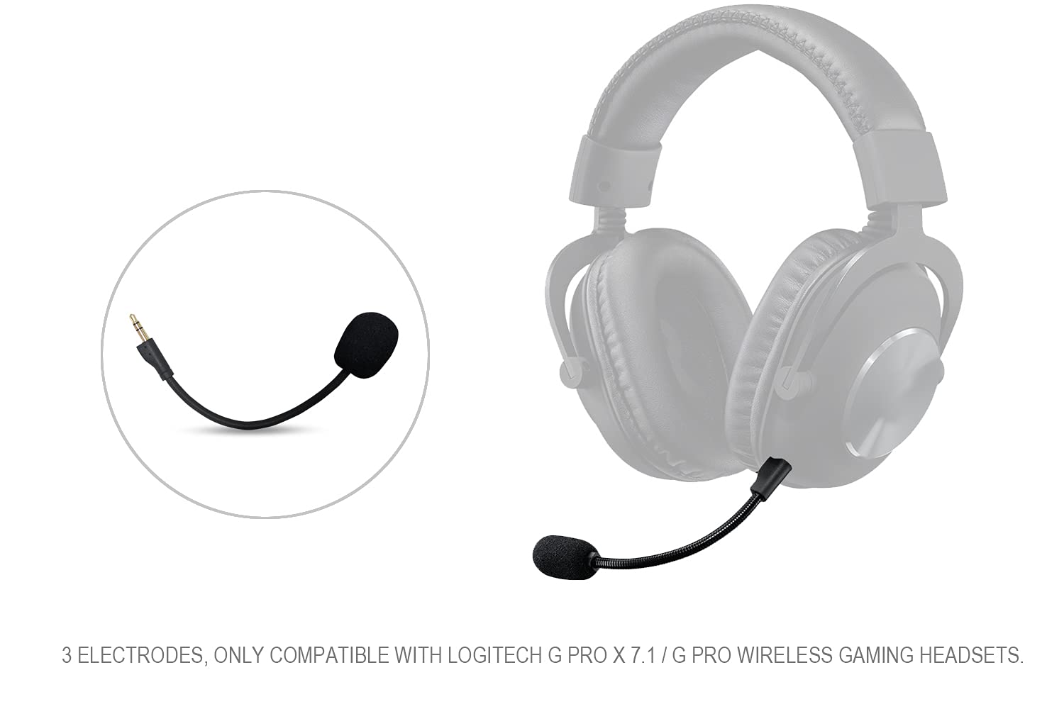 Uncle Light Replacement Game Mic For Logitech G Pro X & G Pro Gaming Headset On Ps4 Ps5 Xbox One Pc, 3.5Mm Detachable Boom Micro
