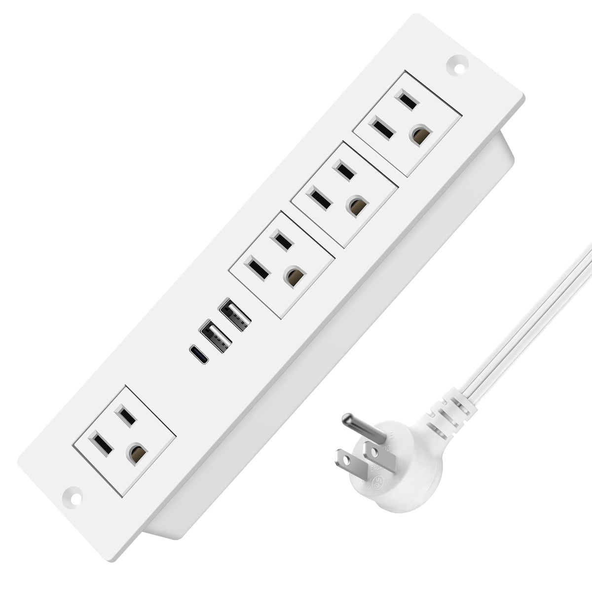 Recessed Power Strip With Usb Ports, Vilong 20W Pd Fast Charging Usb-C Qc3.0 3A Usb-A Power Strip, Plug In 4 Outlets & 2 Usb-A P