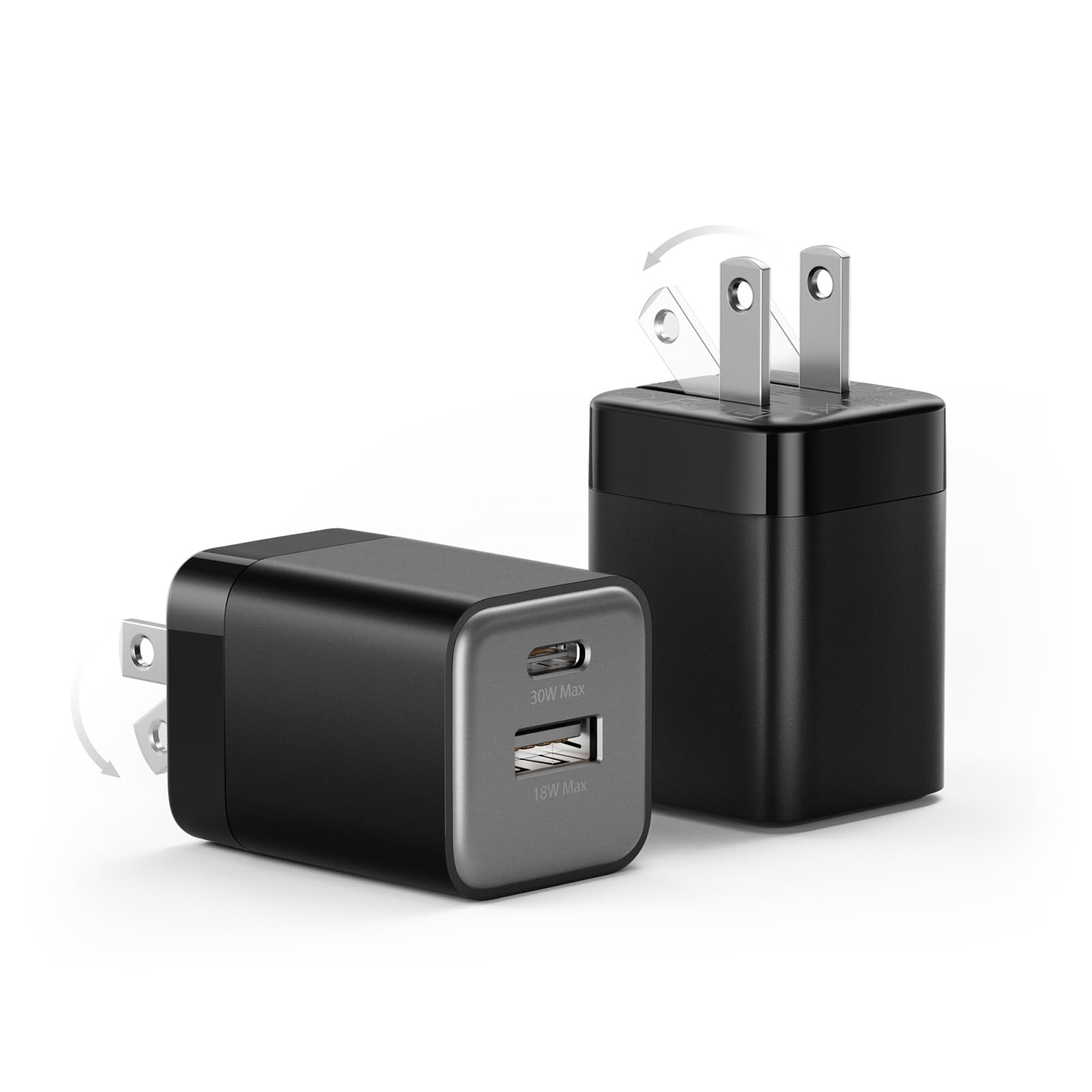 wegear 30W Fast Charger, Dual Port USB C Wall Charger with Foldable Plug