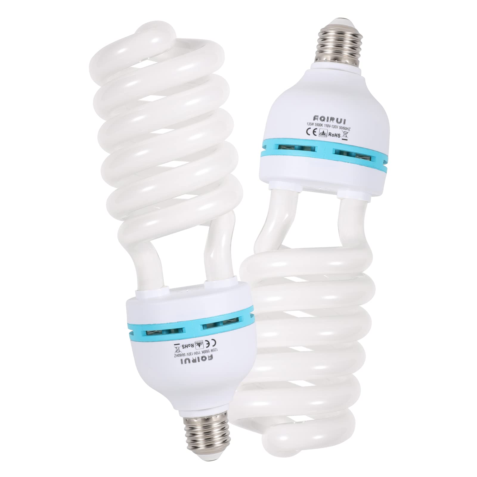Aqirui 2 X 135W Photography Light Bulb 5500K E27 Socket Cfl Softbox Bulb For Photography Photo Video Studio Lighting