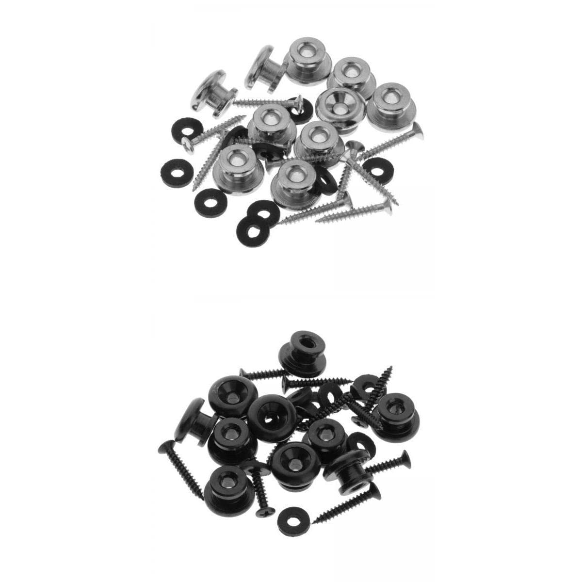 ECOMISTIQ Set of 20 Guitar Strap Locks Mushrooms Head with Washers Screws Universal | Straps Parts & Accessories Guitars Basses