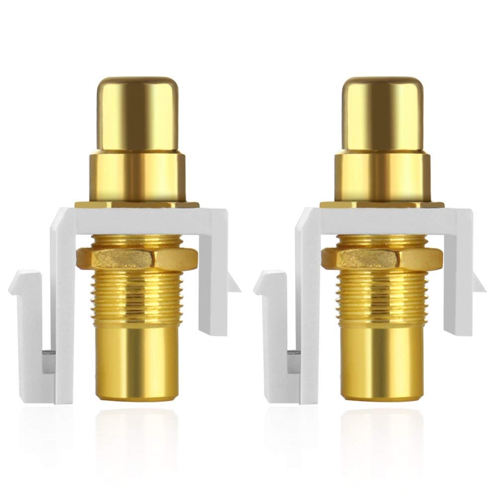 Teninyu 5 Pack Rca Keystone Jack Insert Connector Socket Female Snap In Adapter Port Gold Plated Inline Coupler For Wall Plate O