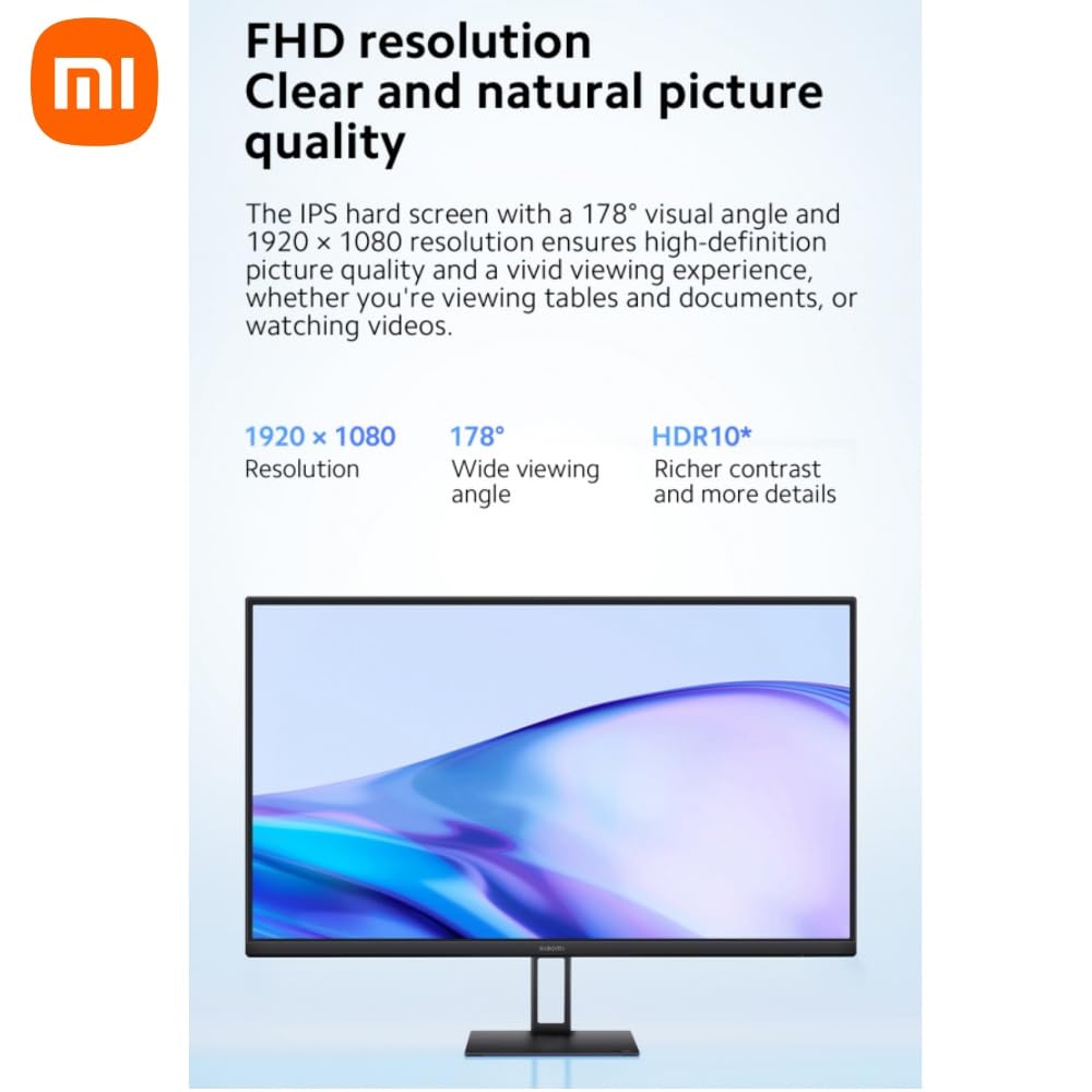 Xiaomi A27I 27 Inch Monitor, 100Hz High Refresh Rate, Ips Hard Screen, 7.5Mm Ultra-Slim Body, 1080P Fhd Resolution, ??