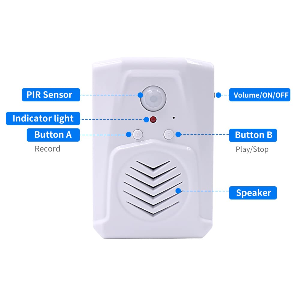 Motion Activated Voice Player   Voice Recordable Pir Infrared Motion Sensor Detector With Multi Track Playback,Home Safety Remin