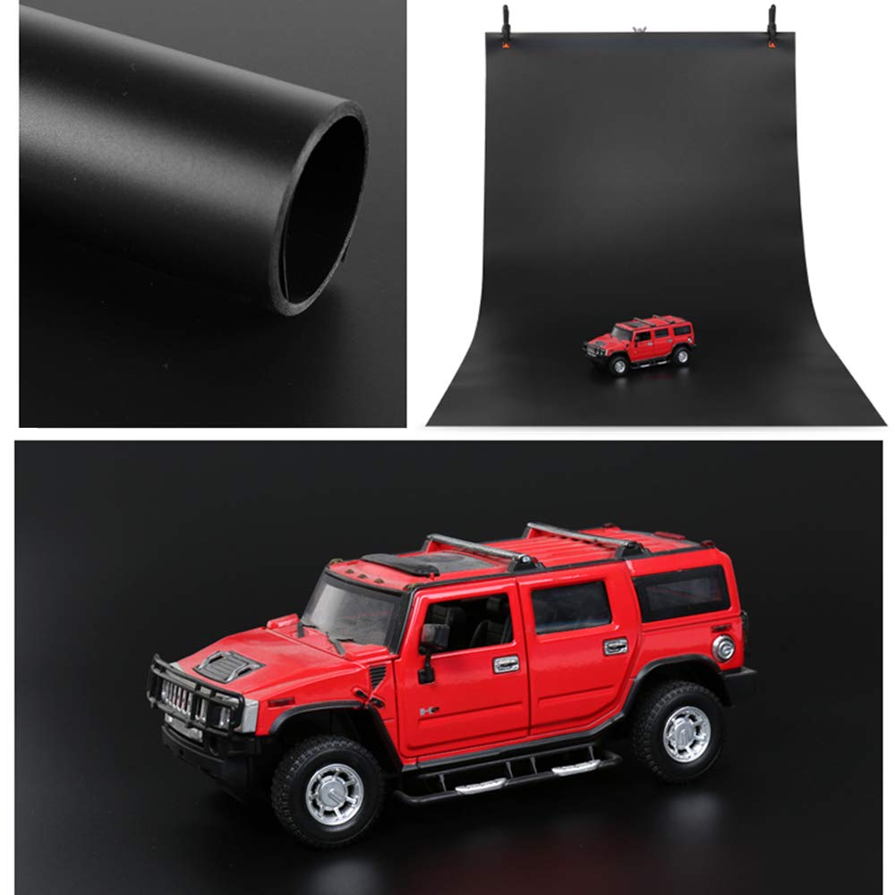 Meking Black Pvc Photography Backdrop Matte & Reflective Pvc Background 24X51Inches (60X130Cm) Dual Side Vinyl Photo Backdrop Fo
