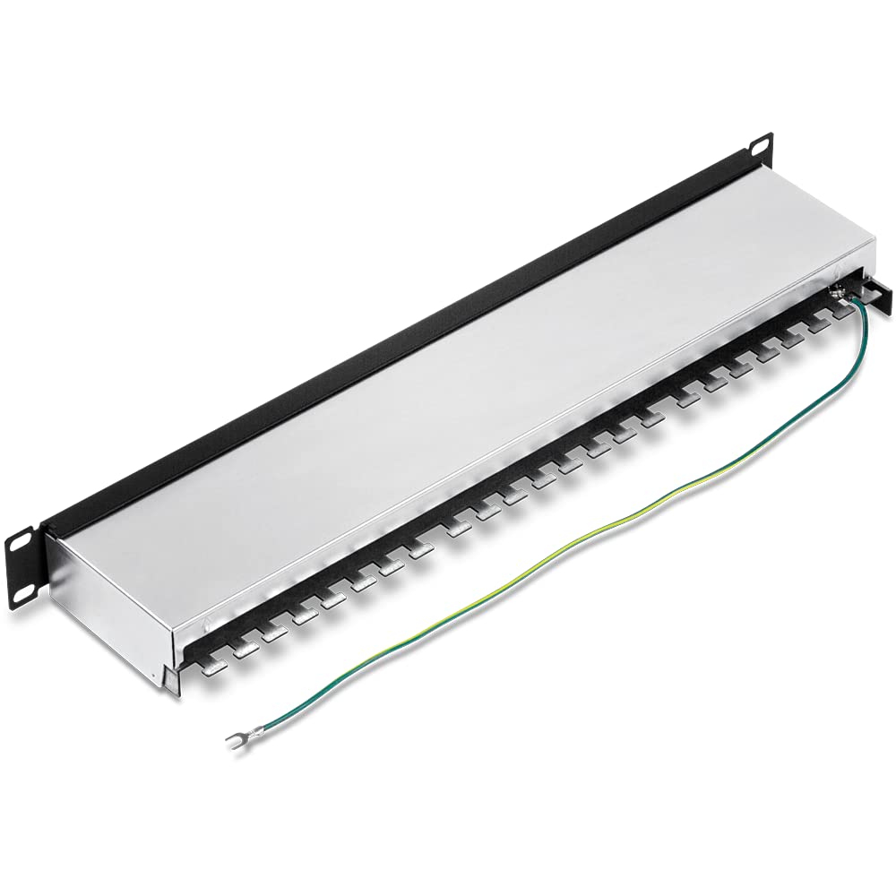 Trendnet 16 Port Cat6A Shielded Patch Panel, 1U 19' Metal Housing, 10G Ready, Cat5E,Cat6,Cat6A Compatible, Cable Management, Color Coded Labeling For T568A And T568B Wiring, Black, Tc P16C6As