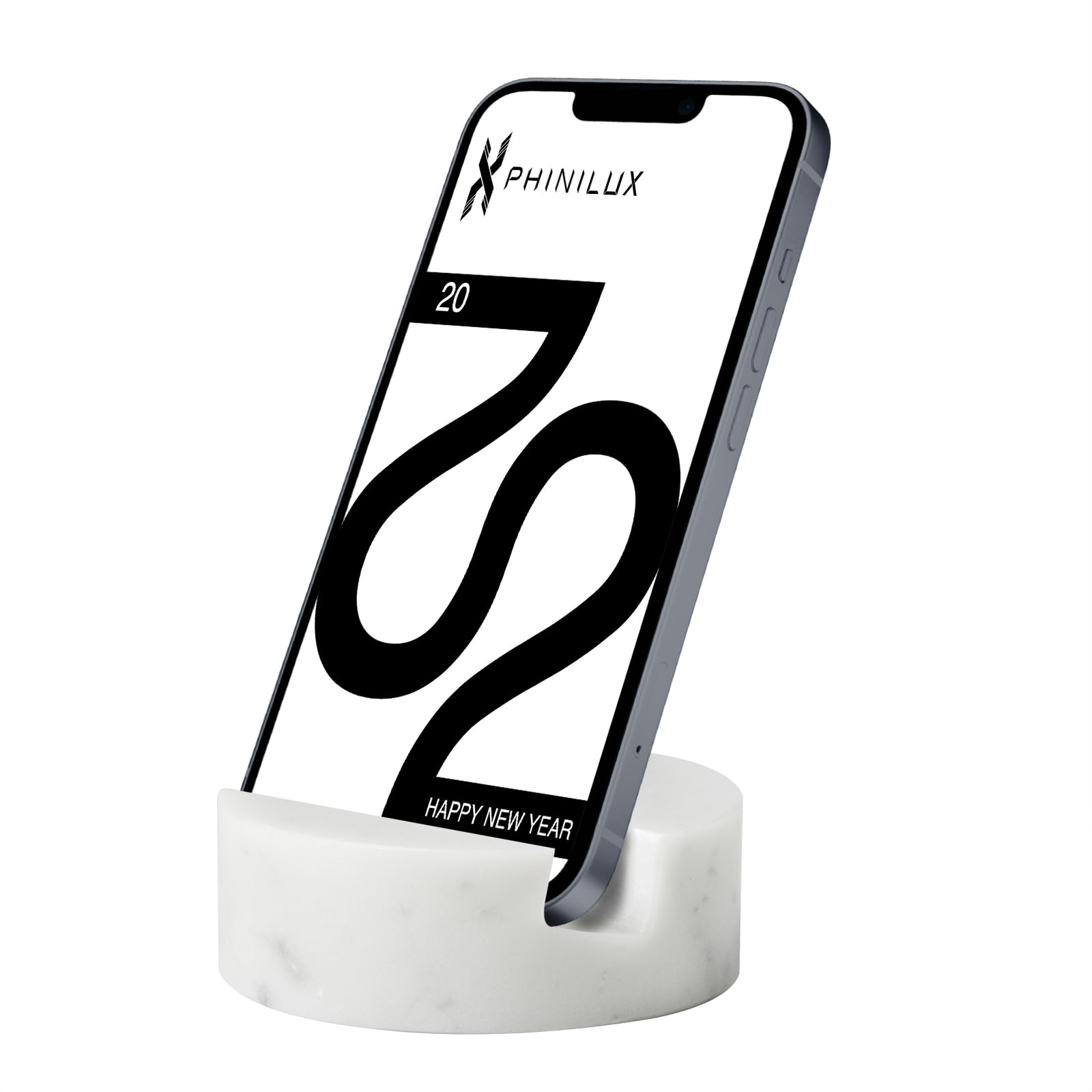 PHINILUX Marble Phone Stand for Desk, Cell Phone Holder for Kitchen Countertops, Office iPhone Stand, Cute Boho Modern Accessori