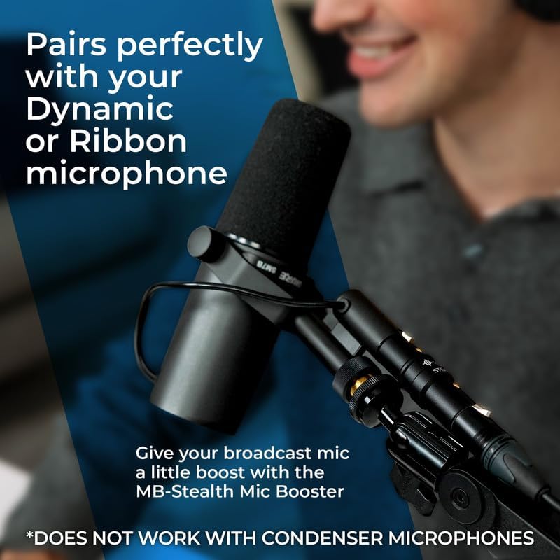 Coda Mb Stealth In Line Microphone Preamp, Active Booster For Dynamic And Ribbon Mics   Ultra Low Noise, Enhance And Add Clarity