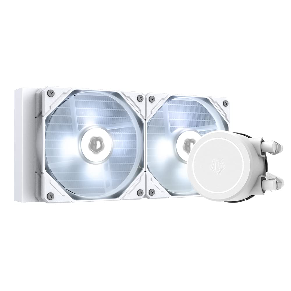 ID-COOLING FROSTFLOW X 240 Snow CPU Water Cooler LGA1700 Compatible AIO Cooler 240mm CPU Liquid Cooler White LED 2x120mm PWM Fan
